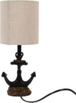 Decor Therapy Anchor Resin Accent Lamp, Easy on/Off Push-Through Light Switch, Coastal Style, Energy Efficient, 40W, Antique Navy - (8" D x 8" W x 16" H) - Image 4