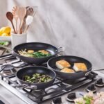 All-Clad Black Nonstick 12-Inch Skillets Set of 3, 834, 1034, 1234 - Image 3