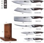 HOSHANHO 7 Pieces Kitchen Knife Set, Japanese High Carbon Stainless Steel Magnetic Knife Block Set, Ultra Sharp Chef Knives Sets with Ergonomic Pakkawood Handle - Image 2