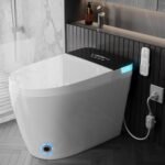 TDH Luxury Smart Toilet, Heated Seat with Warm Water Sprayer & Dryer, Walk Away Auto Flush and Close,One Piece Toilet for Bathrooms with Remote Control