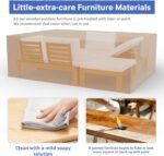 SUNSITT 6 Piece Acacia Wood Patio Furniture Outdoor Sectional Sofa Set with Adjustable Armrest, FSC Certified L-Shaped Patio Set w/2-in-1 Coffee Table, Cream White Cushions for Garden - Image 8