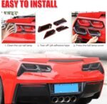 Rear Tail Lights Lamp Cover Trim Compatible with Chevrolet Corvette Stingray C7 Z51 Z06 2014-2019, ABS Tail Light Lamp Cover Guard Trim, Set of 4 - Image 4