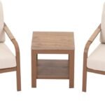 3-Piece Outdoor Bistro Set - Hand-Woven Rattan Patio Furniture with Aluminum Frame, Coffee Table & Waterproof Cushions, for Patio/Deck/Porch (Beige) (Beige, Small Bistro Set)