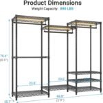 VIPEK V5L Garment Rack Heavy Duty Clothes Racks with Dimmable LED Light, 3000K Warm White, Portable Closet Wardrobe Freestanding Metal Clothing Racks for Hanging Clothes, Max Load 890lbs, Black - Image 6