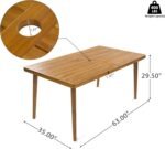 Christopher Knight Home Elko Acacia Wood Outdoor Dining Set for 6, Wooden 7 Piece Patio Dining Table Set, Outdoor Metal Dining Chair and Table Set with Cushion, Patio Furniture Set, Teak+Light Gray - Image 5