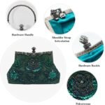 Vintage 1920s Beaded Evening Bag Pearl Clutch Bag for Women Sequin Handbag Bridal Wedding Purse Floral Shoulder Bag - Image 4