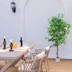 5FT Artificial Ficus Tree with White Planter, Realistic Faux Silk Indoor Outdoor Plant for Home Office Living Room, Porch, Garden Decor - Image 6