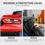 Rear Tail Lights Lamp Cover Trim Compatible with Chevrolet Corvette Stingray C7 Z51 Z06 2014-2019, ABS Tail Light Lamp Cover Guard Trim, Set of 4 - Image 5