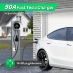 50A Level 2 Tesla EV Charger with NACS Connector, Smart App Control, Large Display, RFID Access, 14-50 Plug, 25FT Cable – Electric Vehicle Home Wall Charging Station for All Tesla - Image 2