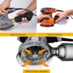 Jellas 5-Inch Random Orbital Sander with 18Pcs Sandpapers, 13000RPM 6 Variable Speed Sander Machine, High Performance Dust Collection System for Woodworking, 2.5A, Dust Collection Bag Include - OS280 - Image 5