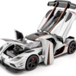 1:32 Scale Car Model Compatible for Collectible ONE1 Toy Vehicle, Zinc Alloy Pull Back Toy Car with Sound and Light for Kids Adults, Birthday Gift Silver