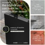 Veradek Block Series Span Plastic Planter - Tall Rectangular Planter for Indoor or Outdoor Patio/Porch | Durable All-Weather with Removable Insert Bucket | Modern Design for Plants, Flowers, Garden - Image 8