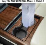 Yumzeco Compatible with 2022 2023 2024 2025 2026 Tesla Model S/X Cup Holder Insert, Center Console Cup Holder Inserts for 2022-2026 Model S/X Plaid/Long Range Accessories - Image 4