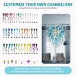 Contemporary Blue Art Deco Chandelier,20 Inch Funky Hand Blown Glass Chandelier,Novel Clearing Blown Glass Ceiling Hanging Pendant Light Fixture for Bedroom,Living Room Height Adjustable - Image 5
