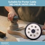 5 Inch 8 Hole Hook and Loop Metal Orbital Sander Pad Compatible with Makita BO5010 BO5030 BO5031 BO5041 XOB01Z Random Orbital Sander, 3 Screw Holes Sanders Replacement Pad Part for 743081-8 743051-7 - Image 8