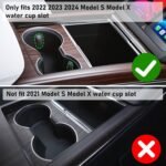 Yumzeco Compatible with 2022 2023 2024 2025 2026 Tesla Model S/X Cup Holder Insert, Center Console Cup Holder Inserts for 2022-2026 Model S/X Plaid/Long Range Accessories - Image 2
