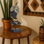 African Statue and Sculptures for Home Decorations, African Art Tribal Lady Figurines Head Statues, American Bust Statue, Home Decor Accent, Suitable for Living Room, Office, Desktop Decor - Image 4