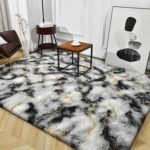 TWINNIS Super Soft Shaggy Rugs Fluffy Carpets, 5x8 Feet, Indoor Modern Plush Area Rugs for Living Room Bedroom Kids Room Nursery Home Decor, Upgrade Anti-Skid Rectangular Fuzzy Rug, Grey Gold - Image 9