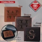 Personalized Wallet for Men, Custom Gifts for Father, Customized Monogram Wallet for Men, Son, Grandpa, Boyfriend, Fathers Day, Wedding, Anniversary, Birthday, Graduate - Image 2