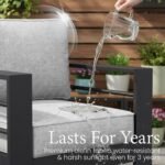 LayinSun Aluminum Furniture Set with Fire Pit Table, 5 Pieces Patio Sectional Conversation Chat Sofa Modern Seating Set - Image 3