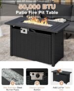 Aoxun Aluminum Patio Furniture Set with Fire Pit Table, 5 Piece Luxury Outdoor Sectional with 6" Olefin Fabric Cushions, Patio Conversation Sets with Waterproof Cover for Backyard, Porch Dark Grey - Image 4