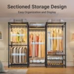 VIPEK V5L Garment Rack Heavy Duty Clothes Racks with Dimmable LED Light, 3000K Warm White, Portable Closet Wardrobe Freestanding Metal Clothing Racks for Hanging Clothes, Max Load 890lbs, Black - Image 4