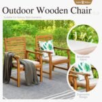 Sophia & William Patio Outdoor Table and Chairs Set, Patio Dining Sets for 8, 9 Pieces Patio Table Set for Backyard Deck Porch Outside, Acacia Wood Table Expandable with Hole and Chairs - Image 2