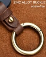 OLLEN Screws-Free Genuine Leather Key Fob Cover, Fit for Audi A3 A6 A6L A7 A8 Q7 Q8 E-Tron S3 S6 S7 SQ7 RS6 RS7,etc, Leather Smart Remote Key Protector, 3 Buttons, C Style, Brown - Image 6