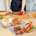 gisgfim 2Pcs Marble Serving Trays with Handles 16 x 11 Inch Large Melamine Tray Rectangular White Marble Serving Platter Grey Tray Melamine Dishes for Serving Food Outdoor Dinner Dessert Plates Party - Image 7