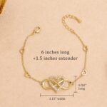 Gift for Mom Girlfriend Besite Sister Infinity Love Heart Bracelet for Women, Gold Silver Statement CZ Rhinestone Infinite Forever Bracelet Anniversary Prom Fashion Accessories Jewelry - Image 4