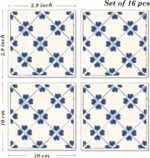Spanish Portuguese Azulejo Style Peel and Stick Backsplash Tile Stickers Set of 16 pcs(3.9_32) - Image 2