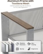 Outdoor Furniture Set, 4 Piece Aluminum Patio Furniture Set with Coffee Table, Wide Seat and Thick Cushions, Outdoor Patio Conversation Sets for Deck, Porch (LightGray) - Image 3