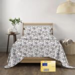 THREAD SPREAD 100% Egyptian Cotton Printed Bed Sheets - 600 Thread Count 4 PC King Sheet Set, Hotel Luxury Sateen Bedsheets, 16" Deep Pocket Soft Cooling Sheets for King Size Bed - Floral Ivory