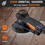 MAXXT Ramdon Orbital Sanders for 6inch, 10000 RPM Electric Orbital Sander with 10PCS Sandpapers, 6 Variable Speed Wood Sander for Woodworking/Sanding/Polishing - Image 4