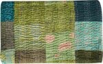 Silk Patchwork Kantha Quilt | Hand-Stitched Vintage Saree Quilt | Reversible Boho Bedspread & Throw | Lightweight Handmade Bedding Décor, (Green, King, 108 x 108 Inches) - Image 3