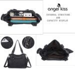 Angel Kiss Handbags for Womens Top-Handle Hobo Purse Roomy Casual Shoulder Bags PU Tote Satchel Purse for Women - Image 3