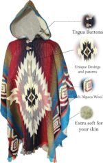 Wool Poncho Men – Handmade Alpaca PONCHO – Mexican Poncho Style - Cowboy Ponchos for Men – Alpaca Ponchos. - Image 4