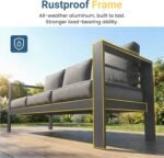 Wisteria Lane Aluminum Patio Furniture Set for All Weather, Oversized Metal Outdoor Furniture Set with 27.5" Deep Seat and 10" Back Cushion, Patio Conversation Sets with Wide armrest, Dark Grey - Image 3