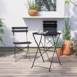Grand patio 3-Piece Folding Bistro Set, 2 Chairs and 1 Table, Weather-Resistant Outdoor/Indoor Conversation Set for Patio, Yard, Garden-Black - Image 4