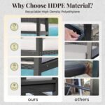 7-Piece Outdoor Patio Dining Sets, Patio Table and Chairs Set, HDPE Outdoor Dining Set, Rattan Wicker Patio Set with Ultra-Soft Cushions for Backyard, Deck, Garden - Black - Image 5