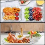 gisgfim 2Pcs Marble Serving Trays with Handles 16 x 11 Inch Large Melamine Tray Rectangular White Marble Serving Platter Grey Tray Melamine Dishes for Serving Food Outdoor Dinner Dessert Plates Party - Image 5