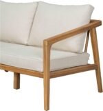 Christopher Knight Home Dena Patio 4-Piece Conversation Set, Outdoor 4-Seater Acacia Wood Sofa Chat Set,Garden Furniture,Loveseat,Coffee Table,Set of 2 Club Chairs, Removable Cushions, Teak+ Beige - Image 12