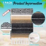 Oudain 1 Pack Mexican Blankets and Throws 45 x 70 Inch, Cotton Outdoor Camping Cozy Baja Blanket Woven Serape Restorative Yoga Fiesta Fall Autumn Essential Supplies (Boho Green Mix) - Image 6