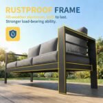 Solaste Aluminum Patio Furniture Set for All Weather, Oversized Metal Outdoor Furniture Set with 27.5" Deep Seating and 3.2" Wide Armrest, Outdoor Patio Conversation Sets with 10" Back Cushion, Gray - Image 4