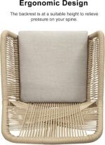 PURPLE LEAF 7 Pieces Outdoor Dining Set All-Weather PE Rattan Outdoor Patio Furniture Set with All Aluminum Frame Rectangular Table and Chairs Set for Lawn Garden Backyard Deck, Teak - Image 4
