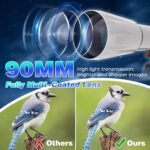 Telescope for Adults High Powered, 90mm Aperture 900mm Professional Astronomical Refractor Telescope for Beginners, Fully Multi-Coated High Light Transmittance for Ground&Moon Observation（Silver Gray） - Image 2