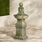 Royal Lion 54" High Large Italian Outdoor Decor Faux Stone Floor Fountain Standing Pedestal Tall Bubbler Water Feature for Outside Garden Patio Yard Backyard Porch Deck Relaxation - John Timberland - Image 2