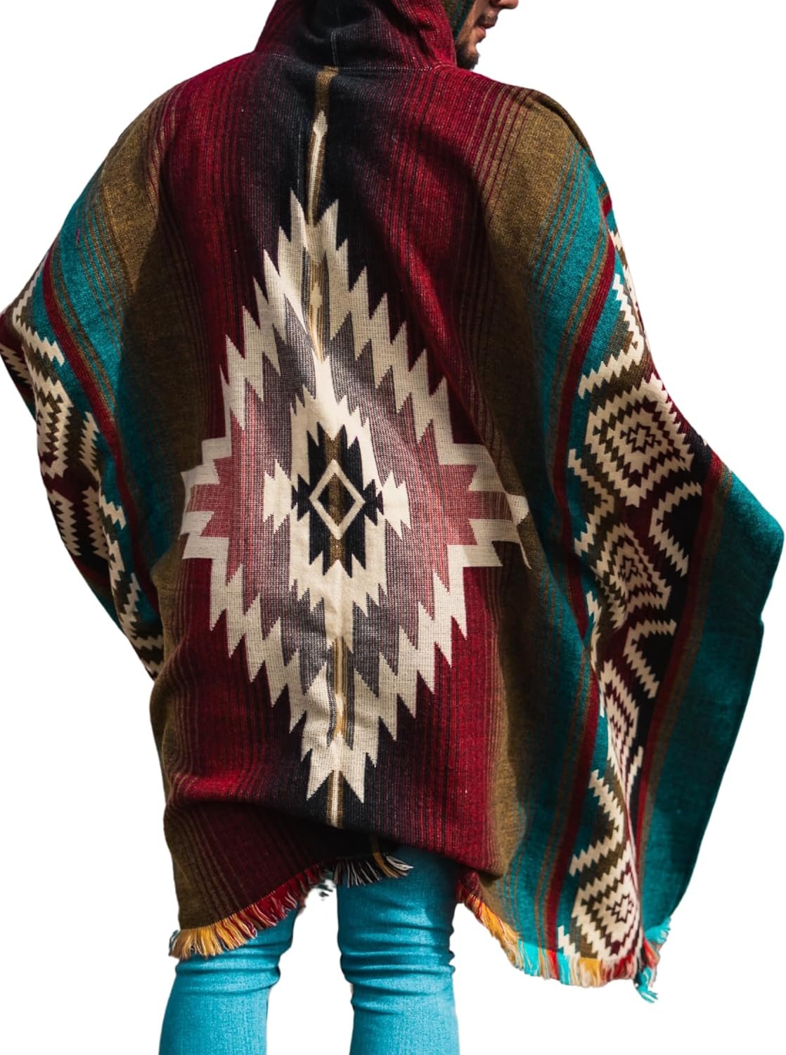 81LfQt1IRKL._AC_SL1500_.jpg Wool Poncho Men – Handmade Alpaca PONCHO – Mexican Poncho Style - Cowboy Ponchos for Men – Alpaca Ponchos. - Image 1