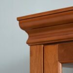 Lighted Curio Cabinet Wooden Display Cabinet with Adjustable Tempered Glass Shelves Vintage Accent Storage Cabinet with Mirrored Back & Tempered Glass Doors, Walnut - Image 9