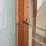 Lighted Curio Cabinet Wooden Display Cabinet with Adjustable Tempered Glass Shelves Vintage Accent Storage Cabinet with Mirrored Back & Tempered Glass Doors, Walnut - Image 8